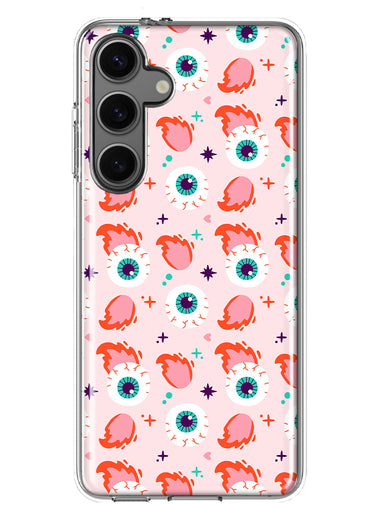 Mundaze - Case for Samsung Galaxy S24 Slim Shockproof Hard Shell Soft TPU Heavy Duty Protective Phone Cover - Fire Eyeballs