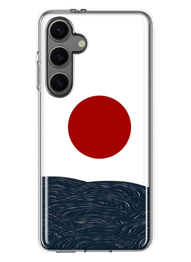 Mundaze - Case for Samsung Galaxy S24 Slim Shockproof Hard Shell Soft TPU Heavy Duty Protective Phone Cover - Japanese Wave Landscape
