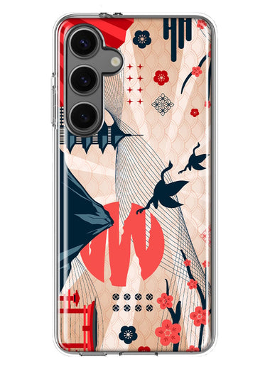 Mundaze - Case for Samsung Galaxy S24 Slim Shockproof Hard Shell Soft TPU Heavy Duty Protective Phone Cover - Vintage Japanese Fuji