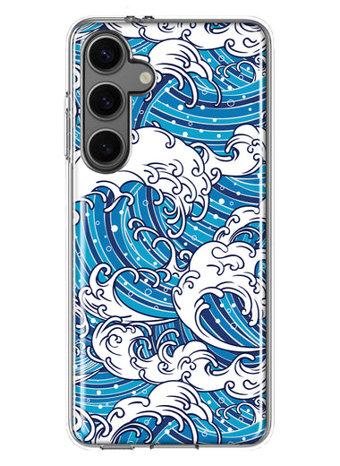 Mundaze - Case for Samsung Galaxy S24 Plus Slim Shockproof Hard Shell Soft TPU Heavy Duty Protective Phone Cover - Japanese Wave