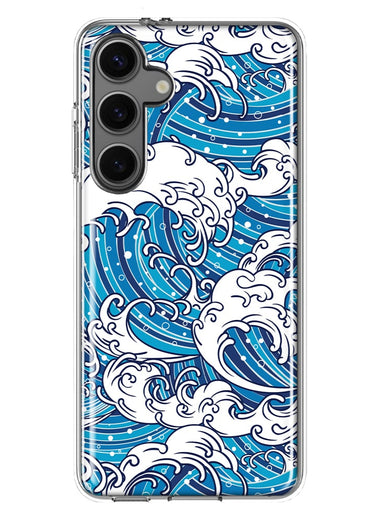 Mundaze - Case for Samsung Galaxy S24 Slim Shockproof Hard Shell Soft TPU Heavy Duty Protective Phone Cover - Japanese Wave
