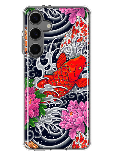 Mundaze - Case for Samsung Galaxy S24 Slim Shockproof Hard Shell Soft TPU Heavy Duty Protective Phone Cover - Japanese Koi Fish Tattoo
