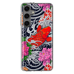 Mundaze - Case for Samsung Galaxy S24 Slim Shockproof Hard Shell Soft TPU Heavy Duty Protective Phone Cover - Japanese Koi Fish Tattoo