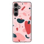 Mundaze - Case for Samsung Galaxy S24 Plus Slim Shockproof Hard Shell Soft TPU Heavy Duty Protective Phone Cover - Vintage Abstract Pink Grooves