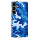 Mundaze - Case for Samsung Galaxy S24 Plus Slim Shockproof Hard Shell Soft TPU Heavy Duty Protective Phone Cover - Blue Camo