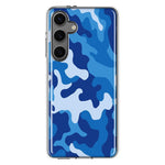 Mundaze - Case for Samsung Galaxy S24 Slim Shockproof Hard Shell Soft TPU Heavy Duty Protective Phone Cover - Blue Camo