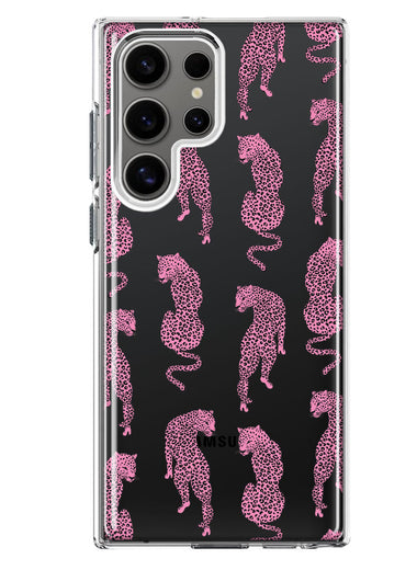 Mundaze - Case for Samsung Galaxy S22 Ultra Slim Shockproof Hard Shell Soft TPU Heavy Duty Protective Phone Cover - Pink Leopard