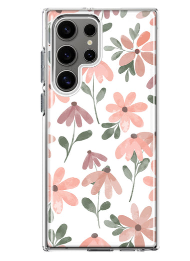 Mundaze - Case for Samsung Galaxy S22 Ultra Slim Shockproof Hard Shell Soft TPU Heavy Duty Protective Phone Cover - Cute Pink Flowers