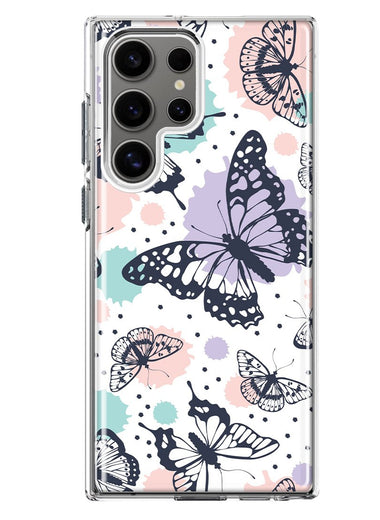 Mundaze - Case for Samsung Galaxy S22 Ultra Slim Shockproof Hard Shell Soft TPU Heavy Duty Protective Phone Cover - Groovy Butterflies