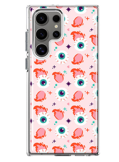 Mundaze - Case for Samsung Galaxy S24 Ultra Slim Shockproof Hard Shell Soft TPU Heavy Duty Protective Phone Cover - Fire Eyeballs