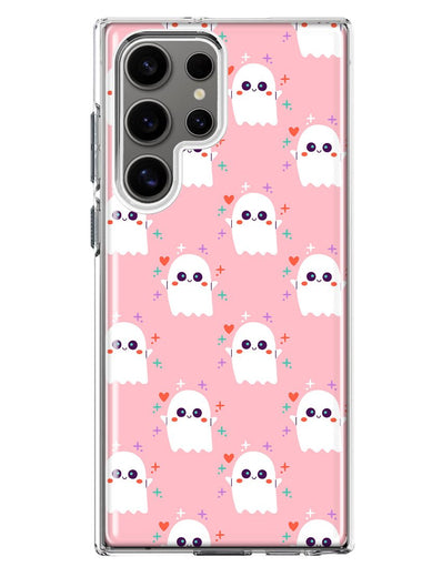 Mundaze - Case for Samsung Galaxy S24 Ultra Slim Shockproof Hard Shell Soft TPU Heavy Duty Protective Phone Cover - Cute Pink Ghosts