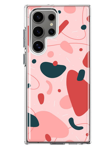 Mundaze - Case for Samsung Galaxy S23 Ultra Slim Shockproof Hard Shell Soft TPU Heavy Duty Protective Phone Cover - Vintage Abstract Pink Grooves