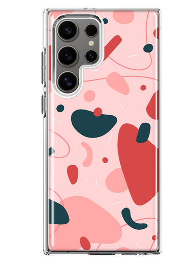 Mundaze - Case for Samsung Galaxy S24 Ultra Slim Shockproof Hard Shell Soft TPU Heavy Duty Protective Phone Cover - Vintage Abstract Pink Grooves
