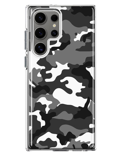 Mundaze - Case for Samsung Galaxy S24 Ultra Slim Shockproof Hard Shell Soft TPU Heavy Duty Protective Phone Cover - Black Grey Camo