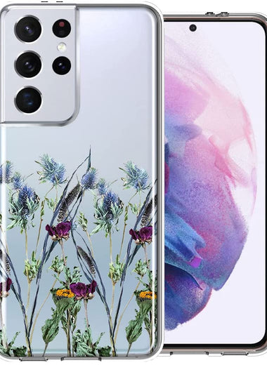 For Samsung Galaxy S21 Ultra Country Dried Flowers Phone Case Cover