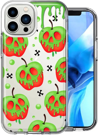 Apple iPhone 14 Pro Halloween Poison Apple Skulls Spooky Fairy Tales Design Double Layer Phone Case Cover