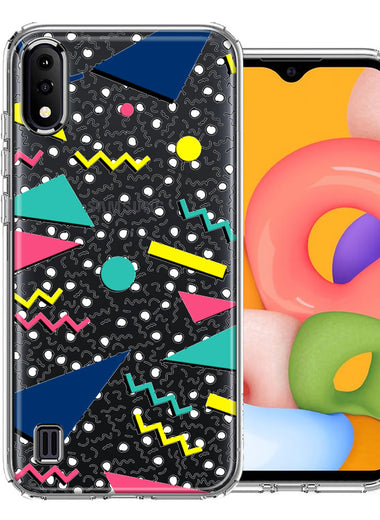 Samsung Galaxy A01 90's Swag Shapes Design Double Layer Phone Case Cover
