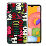 Samsung Galaxy A01 Christmas Santa Ho Ho Ho textagraphy Festive Holiday Double Layer Phone Case Cover