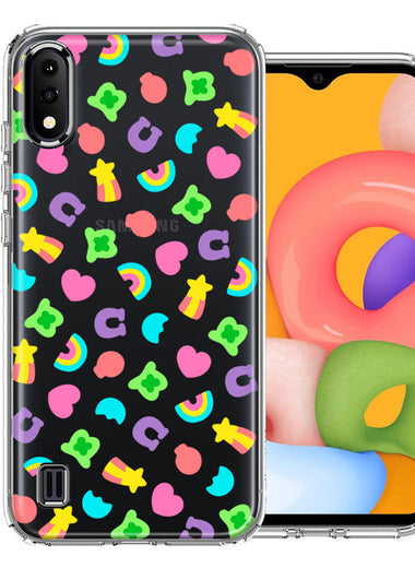 Samsung Galaxy A01 Cute Lucky Marshmallow Cereal Nostalgic Double Layer Phone Case Cover