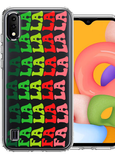 Samsung Galaxy A01 Deck The Halls Christmas Carol Falala Festive Lyric Vintage 70s Letters Double Layer Phone Case Cover