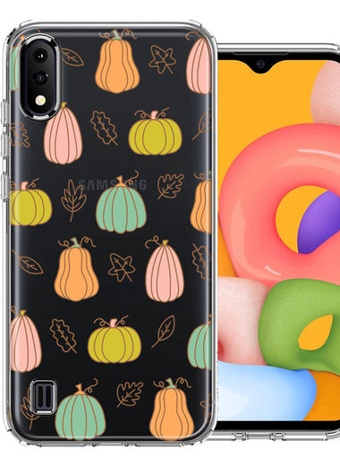 Samsung Galaxy A01 Fall Autumn Fairy Pumpkins Thanksgiving Spooky Season Double Layer Phone Case Cover