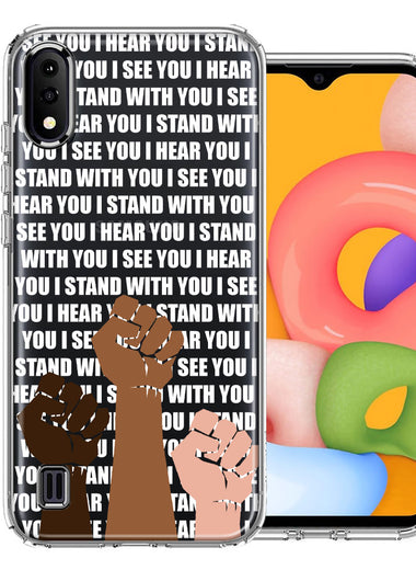 Samsung Galaxy A01 BLM Equality Stand With You Double Layer Phone Case Cover
