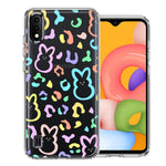 Samsung Galaxy A01 Leopard Easter Bunny Candy Colorful Rainbow Double Layer Phone Case Cover