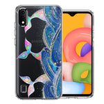 Samsung Galaxy A01 Rainbow Mermaid Tails Scales Ocean Waves Beach Girls Summer Double Layer Phone Case Cover