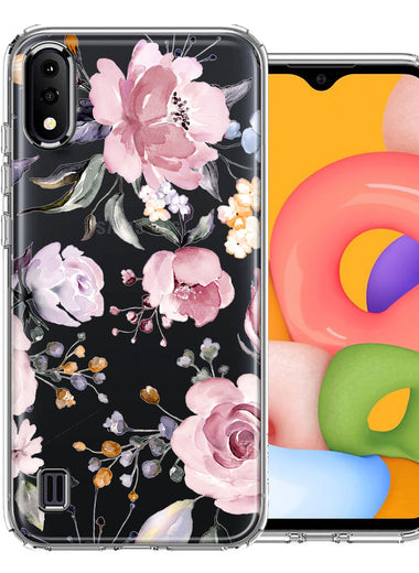 For Samsung Galaxy A01 Soft Pastel Spring Floral Flowers Blush Lavender Phone Case Cover