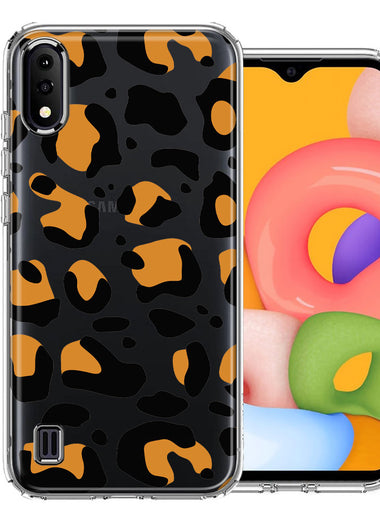 Samsung Galaxy A01 Classic Animal Wild Leopard Jaguar Print Double Layer Phone Case Cover