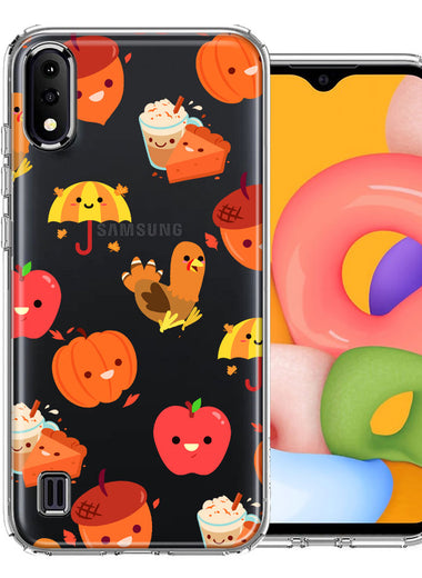 Samsung Galaxy A01 Thanksgiving Autumn Fall Design Double Layer Phone Case Cover