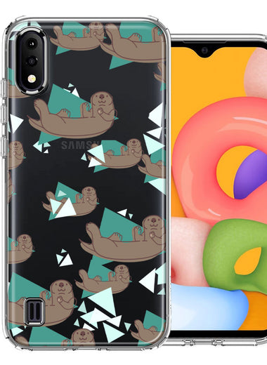 Samsung Galaxy A01 Cute Otter Design Double Layer Phone Case Cover