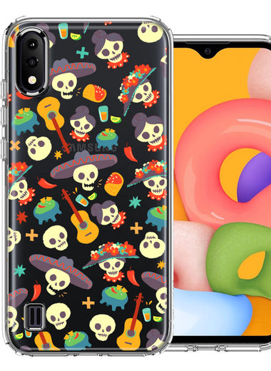 Samsung Galaxy A01 Day of the Dead Design Double Layer Phone Case Cover