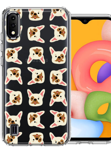 Samsung Galaxy A01 Frenchie Bulldog Polkadots Design Double Layer Phone Case Cover