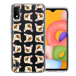 Samsung Galaxy A01 Frenchie Bulldog Polkadots Design Double Layer Phone Case Cover