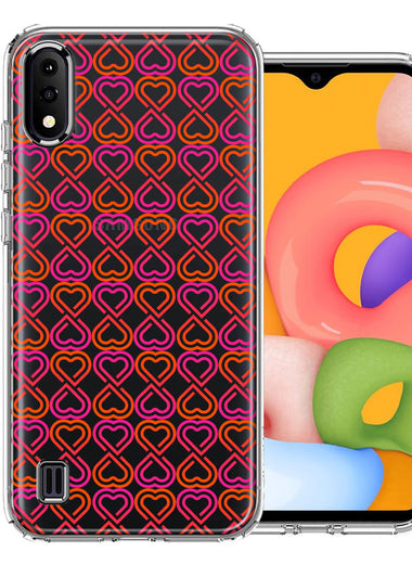Samsung Galaxy A01 Infinity Hearts Design Double Layer Phone Case Cover