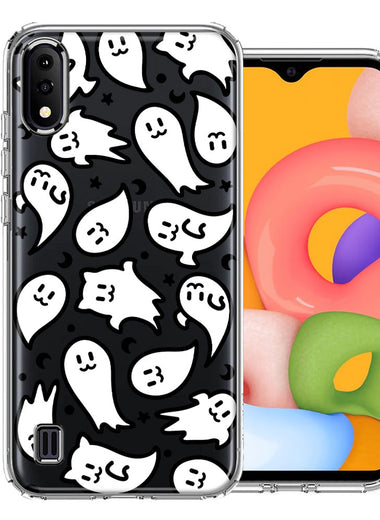 Samsung Galaxy A01 Kawaii Manga Cute Halloween Ghosts Spirits Design Double Layer Phone Case Cover