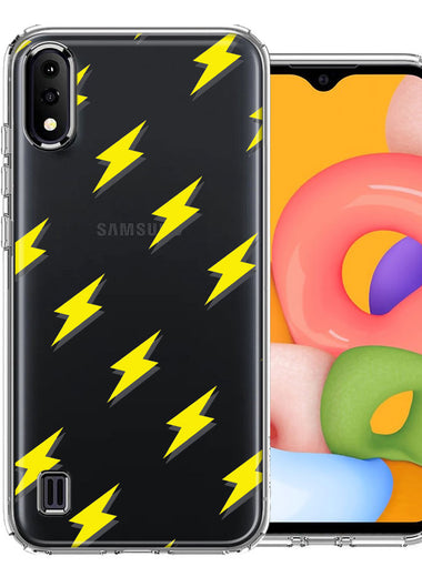 Samsung Galaxy A01 Electric Lightning Bolts Design Double Layer Phone Case Cover
