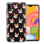 Samsung Galaxy A01 Shiba Inu Polkadots Design Double Layer Phone Case Cover