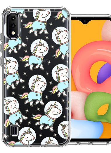 Samsung Galaxy A01 Space Unicorns Design Double Layer Phone Case Cover