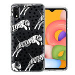 Samsung Galaxy A01 Tiger Polkadots Design Double Layer Phone Case Cover