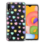 Samsung Galaxy A01 Valentine's Day Heart Candies Polkadots Design Double Layer Phone Case Cover