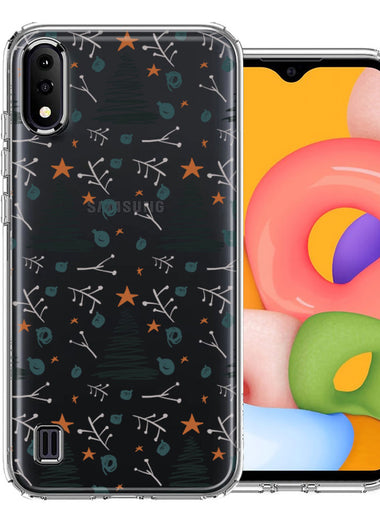Samsung Galaxy A01 Holiday Christmas Trees Design Double Layer Phone Case Cover