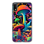 Samsung Galaxy A01 Neon Rainbow Psychedelic Indie Hippie Mushrooms Hybrid Protective Phone Case Cover