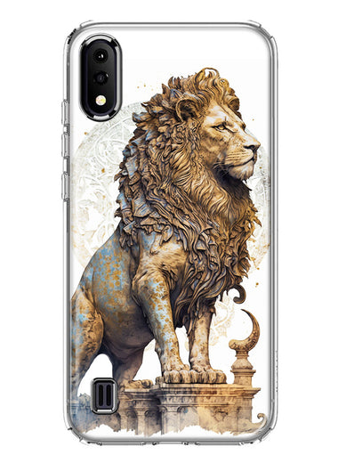 Samsung Galaxy A01 Ancient Lion Sculpture Hybrid Protective Phone Case Cover