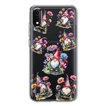 Samsung Galaxy A01 Cute Pink Purple Cosmos Flowers Gnomes Spring Floral Double Layer Phone Case Cover