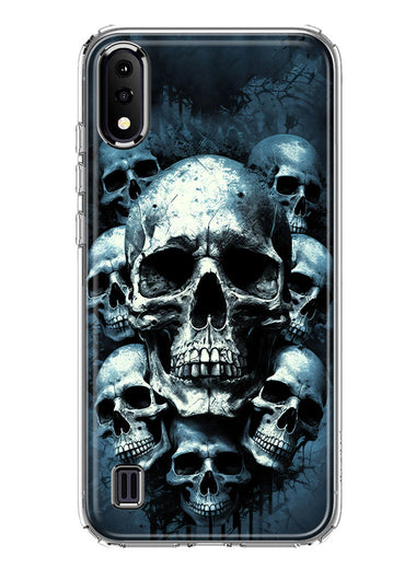 Samsung Galaxy A01 Graveyard Death Dream Skulls Double Layer Phone Case Cover