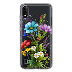 Samsung Galaxy A01 Purple Yellow Red Spring Flowers Floral Hybrid Protective Phone Case Cover