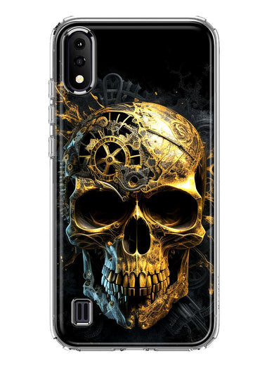 Samsung Galaxy A01 Steampunk Skull Science Fiction Machinery Double Layer Phone Case Cover