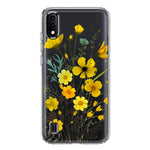 Samsung Galaxy A01 Yellow Summer Flowers Floral Hybrid Protective Phone Case Cover